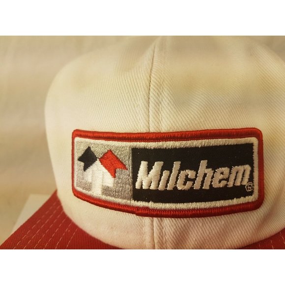 MILCHEM Cap Trucker Hat Snapback Baseball Vintage retro 80s red white - Picture 3 of 10